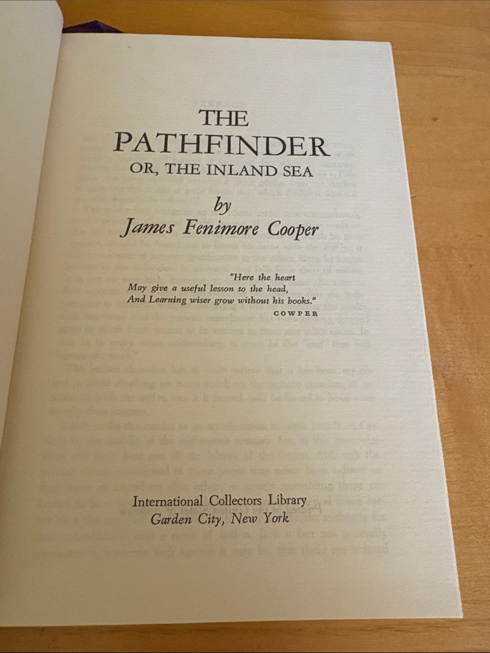 The Pathfinder or The Inland Sea by James Fenimore Cooper